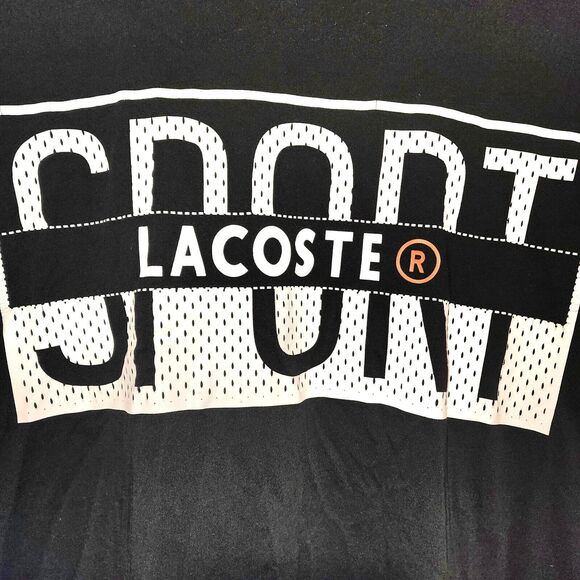 Lacoste Sport XXL Tshirt Unisex Black Short Sleeve Excellent Pre-owned Condition - Picture 1 of 6